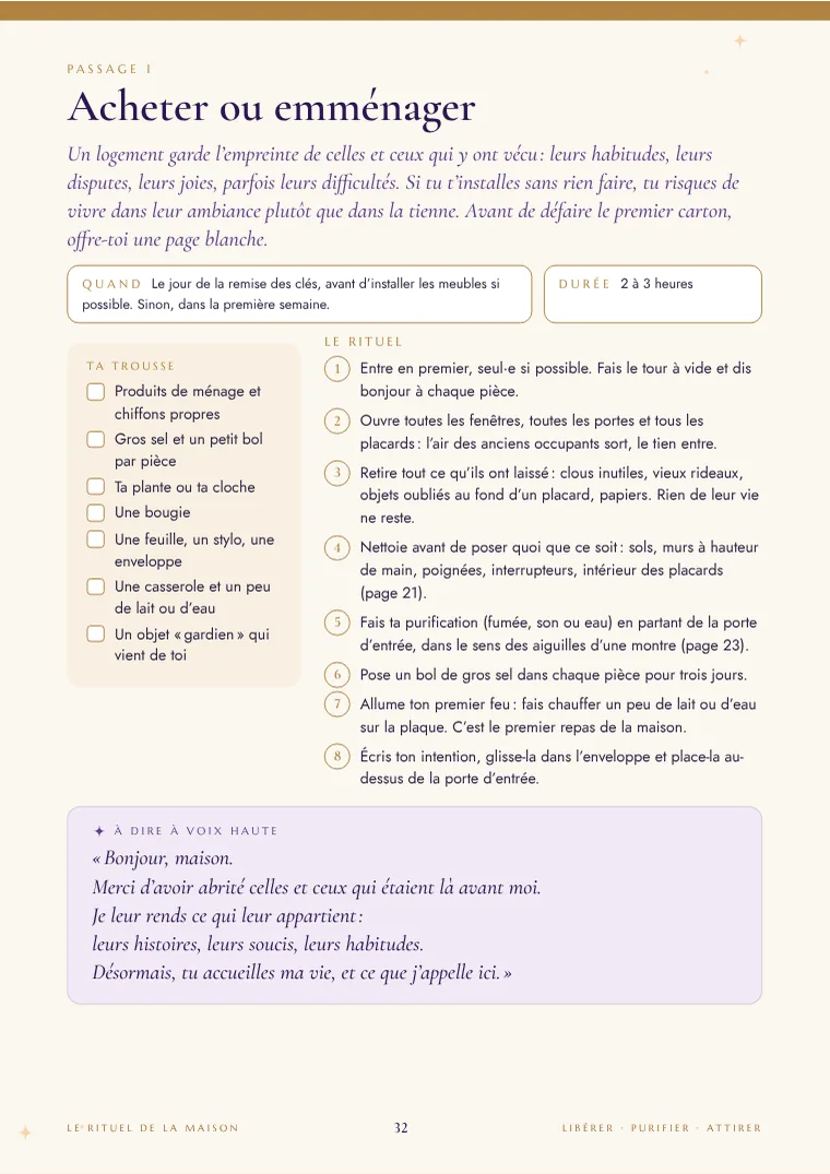 Page : rituel pour acheter ou emménager